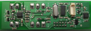 Picture of a printed circuit board with surface mount components